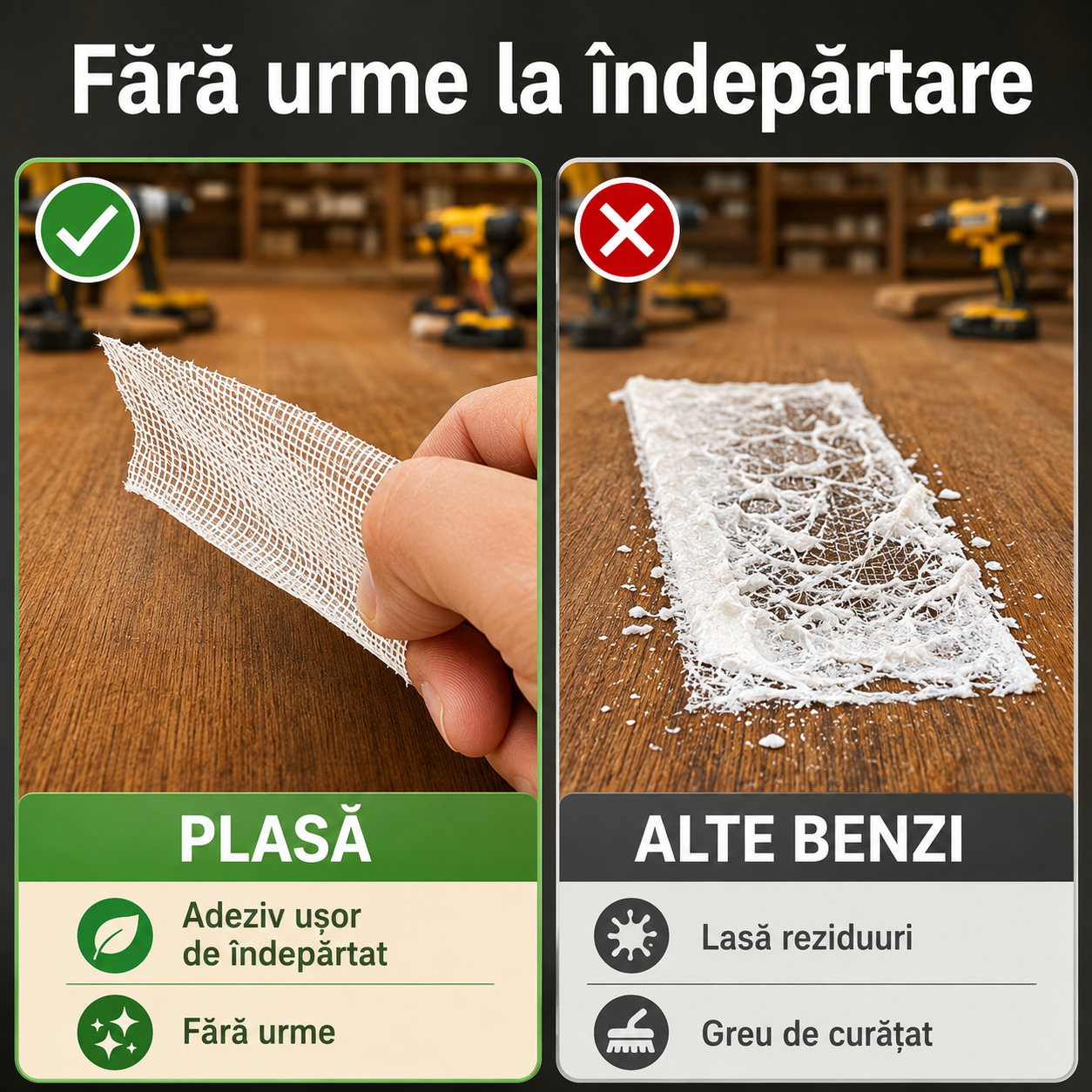 Bandă Adezivă Puternică și Transparentă
