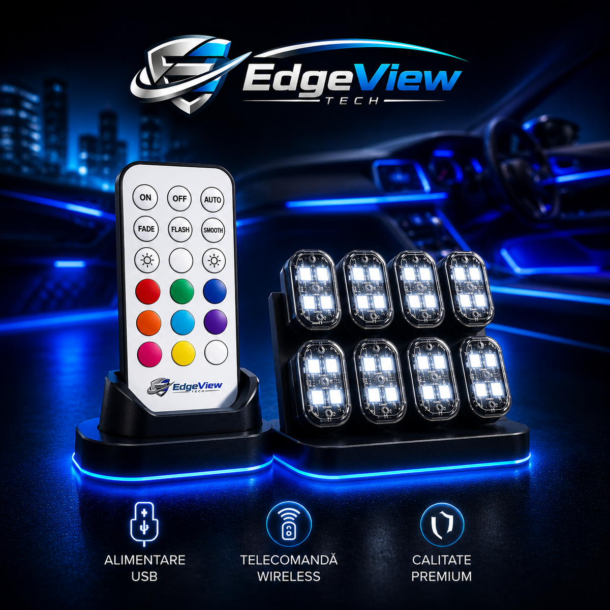 EdgeLights - Lumini Auto LED Wireless