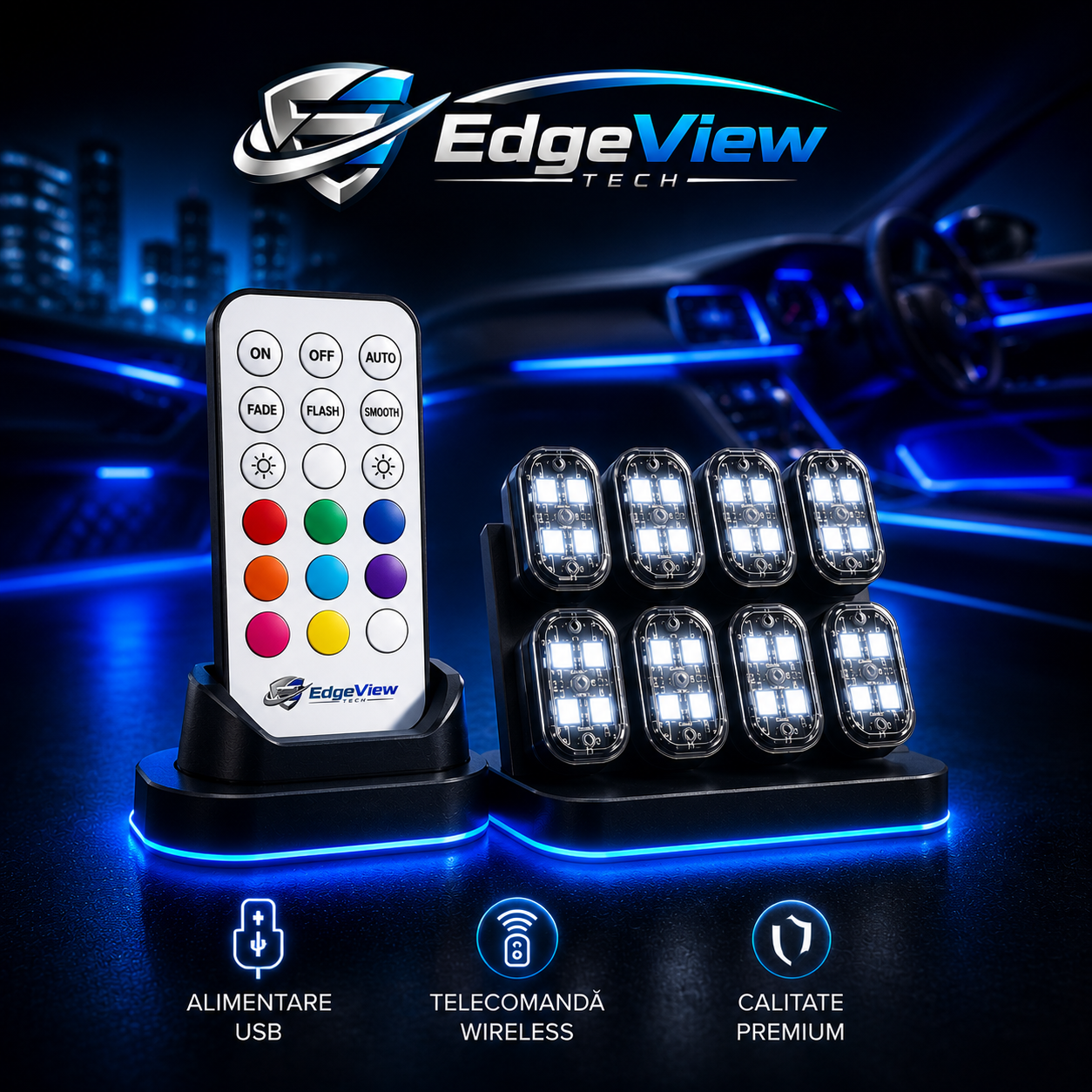 EdgeLights - Lumini Auto LED Wireless