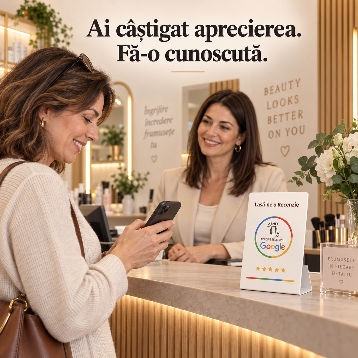 Stand NFC într-o afacere locală